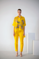 Fern High-Low Co-Ord Set Yellow Crochet