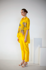 Fern High-Low Co-Ord Set Yellow Crochet