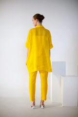 Fern High-Low Co-Ord Set Yellow Crochet