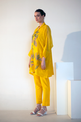 Fern High-Low Co-Ord Set Pastel Yellow Crochet