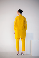 Fern Raglan Sleeve Shirt Set Yellow Crochet