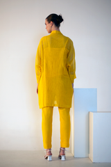 Fern High-Low Co-Ord Set Pastel Yellow Crochet