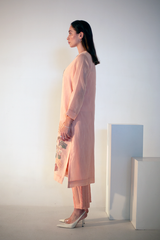 Fern Kurta Set Blush Pink Palm Tree