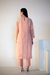 Fern Kurta Set Blush Pink Palm Tree