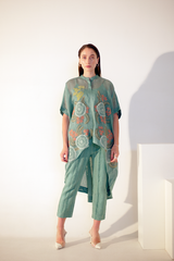 Fern Anti-Fit High-Low Co-Ord Set Pine Green Crochet