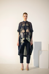 Fern Anti-Fit High-Low Co-Ord Set Midnight Blue Palm Tree