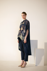 Fern Anti-Fit High-Low Co-Ord Set Midnight Blue Palm Tree