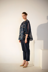 Fern Co-Ord Set Midnight Blue Crochet Line