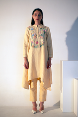 Fern A-Line Kurta Set Sand Gold