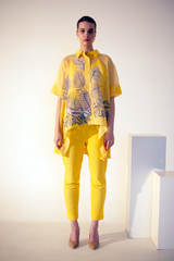 Fern High-Low Co-Ord Set Pastel Yellow Crochet