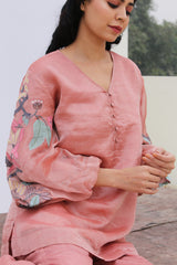 Dawn Short Kurta Set Dusty Pink