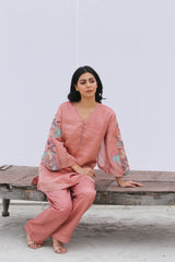 Dawn Short Kurta Set Dusty Pink