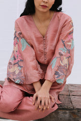 Dawn Short Kurta Set Dusty Pink