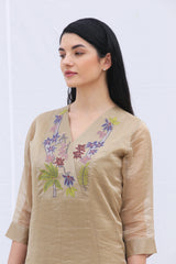 Dawn Yoke Suit Set Pale Brown