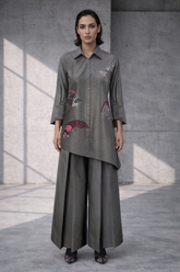 Mizu Graphite Grey Asymmetrical Co-ord Set