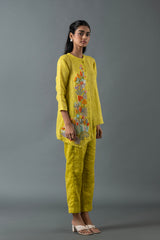 Tresor Assymetrical Co-Ord Set Lime Green