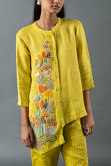 Tresor Assymetrical Co-Ord Set Lime Green