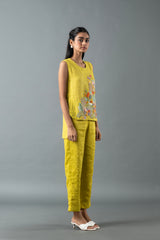 Tresor Crop Co-Ord Set Lime Green