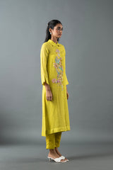 Tresor Kurta Set Lime Green