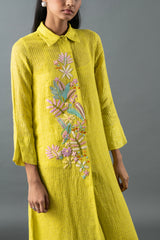 Tresor Kurta Set Lime Green