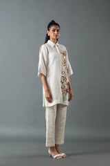 Tresor Short Kurta Set Ivory