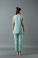 Tresor Crop Co-Ord Set Aqua Blue