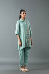 Tresor Short Kurta Set Aqua Blue