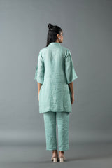 Tresor Short Kurta Set Aqua Blue