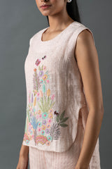 Tresor Crop Co-Ord Set Soft Pink