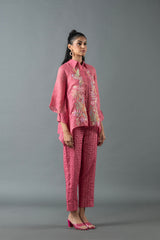 Tresor Drape Co-Ord Set Cerise Pink