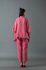 Tresor Drape Co-Ord Set Cerise Pink