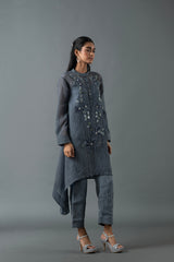 Tresor A-Line Kurta Set Pebble Grey