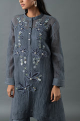 Tresor A-Line Kurta Set Pebble Grey
