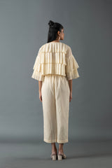 Tresor Ruffle Co-Ord Set Light Ivory