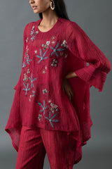 Tresor Tail Co-Ord Set Mahroon