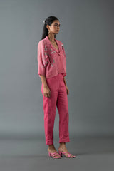 Tresor Crop Co-Ord Set Rose Pink