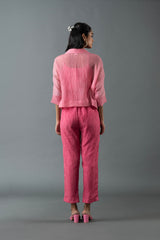 Tresor Crop Co-Ord Set Rose Pink