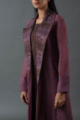 Tresor Dress Set Purple Mauve & Brown