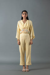 Tresor Crop Co-Ord Set Gold