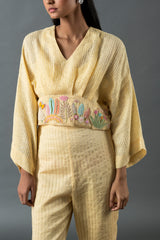 Tresor Crop Co-Ord Set Gold