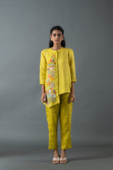 Tresor Assymetrical Co-Ord Set Lime Green