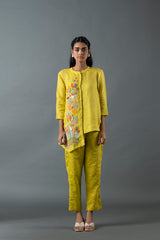 Tresor Assymetrical Co-Ord Set Lime Green