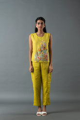 Tresor Crop Co-Ord Set Lime Green