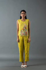 Tresor Crop Co-Ord Set Lime Green