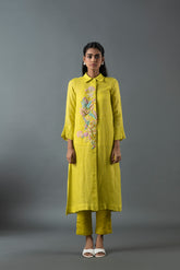 Tresor Kurta Set Lime Green