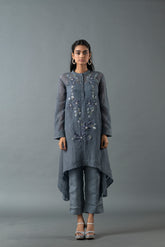 Tresor A-Line Kurta Set Pebble Grey