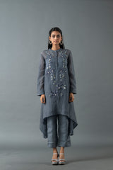 Tresor A-Line Kurta Set Pebble Grey