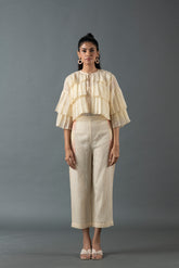 Tresor Ruffle Co-Ord Set Light Ivory