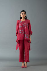 Tresor Tail Co-Ord Set Mahroon