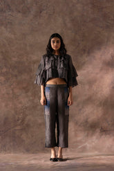 Tresor Ruffle Co-Ord Set Charcoal Black